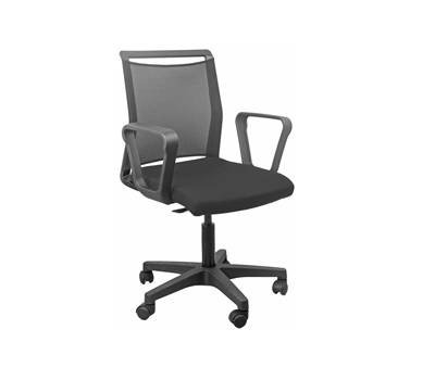 Sedia Home-Office Smart Light - schienale in rete nero - seduta nera con braccioli - Unisit - LLE/BRN/EN - 8053470179440 - DMwebShop