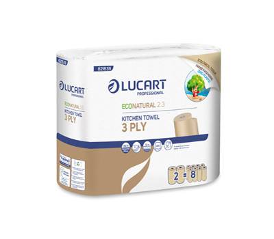 Asciugatutto EcoNatural 2 - 3 Plastic Free 200 strappi pacco 2 rotoli Lucart - 24380