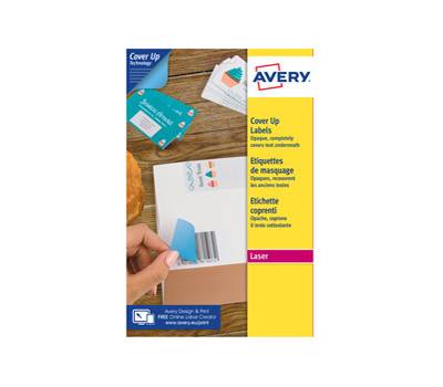 Etichette adesive coprenti BlockOut in carta permanenti 199,6 x 289,1 mm 1 etichetta per foglio 25 fogli bianco Avery L4610 - 21655