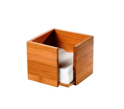 Portatovaglioli in bamboo 19 x 19 x 10 cm colore naturale - 24343