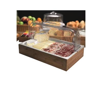 Set espositore buffet 53 x 32 cm acacia melamina naturale - 24348