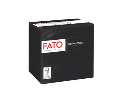 Tovagliolo carta 24 x 24 cm 2 veli nero - 23745