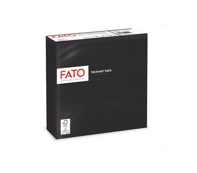 Tovagliolo carta 33 x 33 cm 2 veli nero - 23793