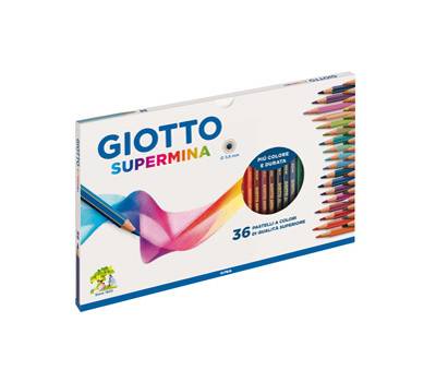 Pastello Supermina - mina 3,8 mm - colori assortiti - astuccio 36 pezzi - Giotto - 23590000 - 8000825235917 - DMwebShop