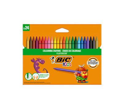 Pastelli colorati Plastidecor - plastica - colori assortiti - astuccio 24 colori - Bic - 8297724 - 3270220010722 - DMwebShop