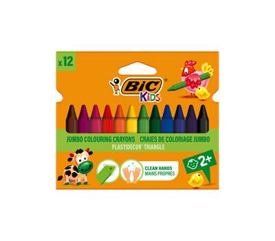 Pastelli Plastidecor - in plastica - colori assortiti - astuccio 12 colori triangle - Bic - 8297733 - 3086124000789 - DMwebShop