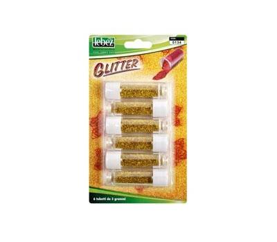 Porporina glitter - 2 gr - oro - conf. 6 tubi - Lebez - 5134-O - 8007509513408 - DMwebShop