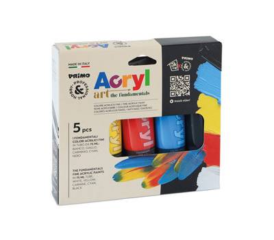Colori Acryl - 75ml - colori assortiti - astuccio 5 colori - Primo - 421TATM5 - 8006919004216 - DMwebShop