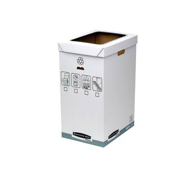 Cestino per riciclo System - 30 x 60 x 50 cm - 90 lt - bianco - conf. 5 pezzi - Bankers Box - 0193201 - 43859561025 - DMwebShop