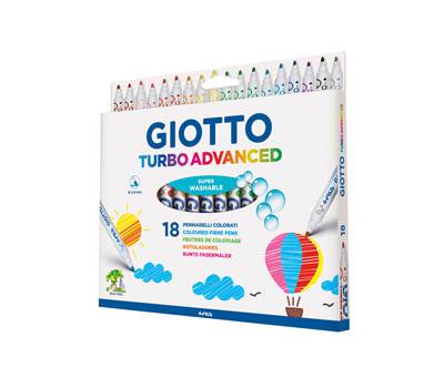 Pennarelli Turbo Advanced - punta 2,8 mm - colori assortiti - astuccio 18 pezzi - Giotto - 426200 - 8000825006241 - DMwebShop
