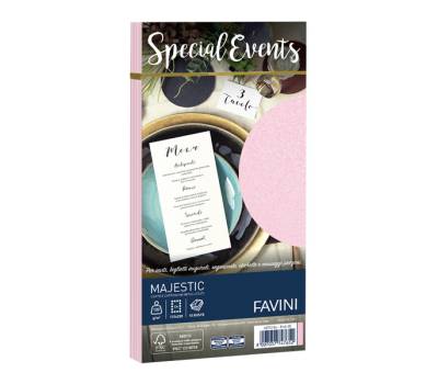 Busta Special Events metal rosa 110 x 220 mm 120 gr confezione 10 buste Favini A57S154 - 10643