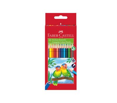 Matite colorate Eco triangolari diametro mina 3 mm astuccio 12 pezzi con temperino Faber Castell 120523 - 10963