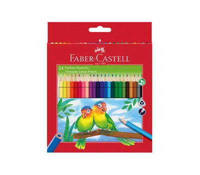 Matite colorate Eco triangolari diametro mina 3 mm con temperino colori assortiti Faber Castell astuccio 24 pezzi 120524 - 10962