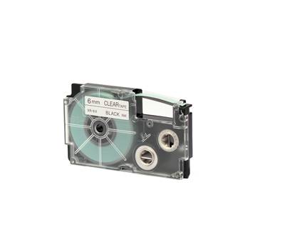 Nastro 6 mm x 8 mt Nero Trasparente Casio XR 6X1 W DJ - 10933