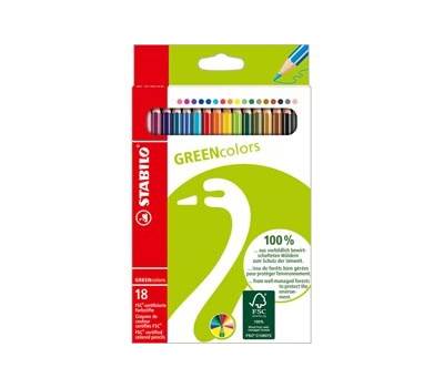 Pastelli GreenColors diametro mina 2,5 mm astuccio 18 pezzi - 10959