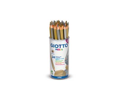 Pastelli Mega diametro mina 5,5 mm oro argento barattolo 24 pezzi Giotto 518000 - 10975