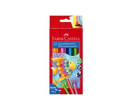 Pastelli acquerellabili diametro mina 3,3 mm colori assortiti astuccio 12 pezzi Faber Castell 114413 - 11001