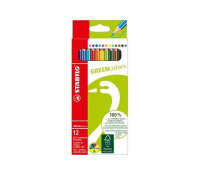 Pastelli colorati GreenColors diametro mina 2,5 mm astuccio 12 pezzi Stabilo - 10960