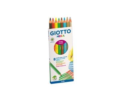Pastelli colorati Mega diametro mina 5,5 mm colori assortiti astuccio 8 pezzi - 11002