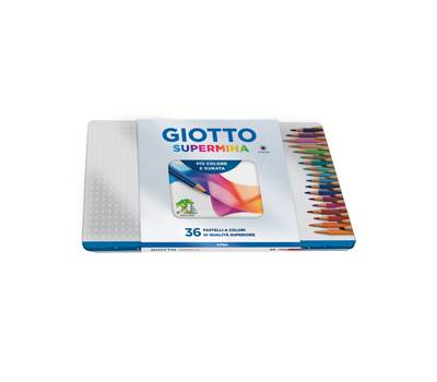 Pastello Supermina mina 3,8 mm colori assortiti astuccio in metallo 36 pezzi - 10978