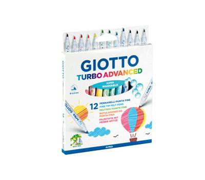 Pennarelli Turbo Advanced punta 2,8 mm colori assortiti astuccio 12 pezzi Giotto 426000 - 11033