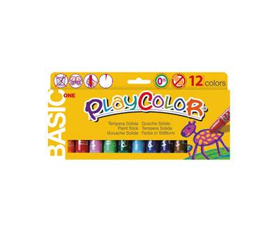 Tempera solida in stick Playcolor 10gr colori assortiti astuccio 12 stick - 10392