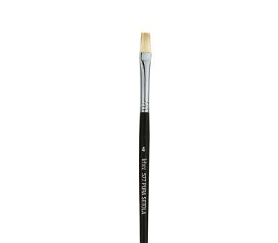 Pennello punta piatta serie 577 - punta a spatola in pura setola - n. 4 - conf. 12 pezzi - Lebez - 577/4B - 8007509057742 - DMwebShop