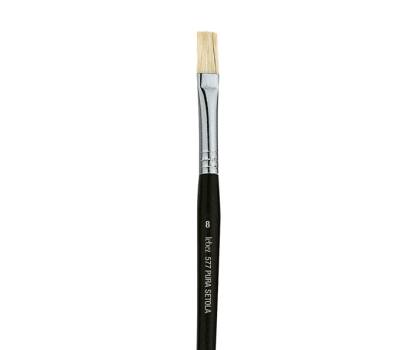 Pennello punta piatta serie 577 - punta a spatola in pura setola - n. 8 - conf. 12 pezzi - Lebez - 577/8B - 8007509057780 - DMwebShop