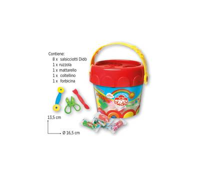 Pasta modellabile DiDo' medio - DiDo' - secchiello 8 salsicciotti con attrezzi - Dido - 397700 - 8000144001606 - DMwebShop