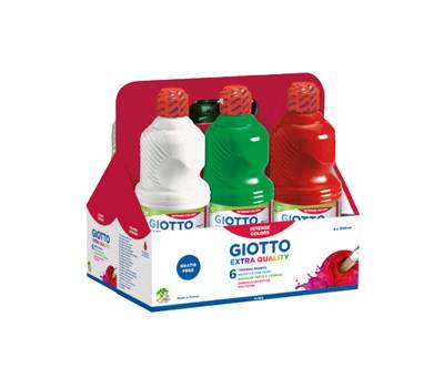 Schoolpack 6 flaconi tempera pronta - 1000 ml - colori assortiti - Giotto - 53460000 - 8000825041327 - DMwebShop