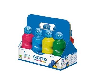 Tempera pronta acrilica - 250 ml - colori assortiti - schoolpack 8 flaconi - Giotto - 535100 - 8000825044298 - DMwebShop