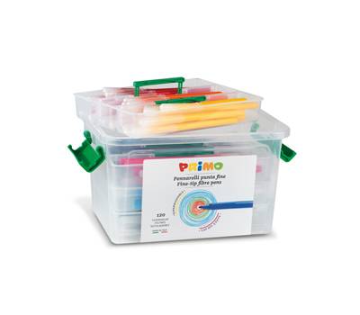 Pennarelli punta fine - colori assortiti - box 120 pezzi - Primo - 615PEN120 - 8006919006159 - DMwebShop