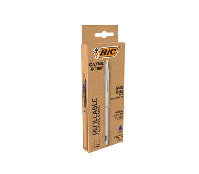 Penna sfera Cristal Re'New - con cappuccio - 1 mm - blu - Bic - 997202 - 3086123640139 - DMwebShop