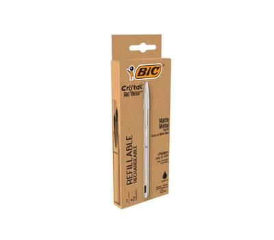 Penna sfera Cristal Re'New - con cappuccio - 1 mm - nero - Bic - 997201 - 3086123640122 - DMwebShop