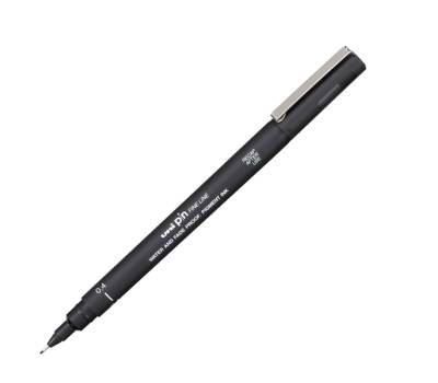 Pin fineliner - punta 0,4 mm - nero - conf. 12 pezzi - Uni Mitsubishi - M PIN104 N - 4902778030783 - DMwebShop