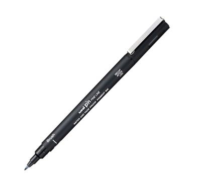 Pin fineliner - punta Brush - nero - conf. 12 pezzi - Uni Mitsubishi - M PINBR N - 4902778230824 - DMwebShop