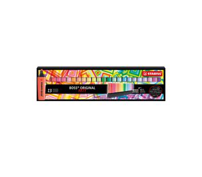 Evidenziatori Boss Original - colori assortiti fluo + pastel - deskset 23 pezzi - Stabilo - 7023-01-5-20 - 4006381577847 - DMwebShop