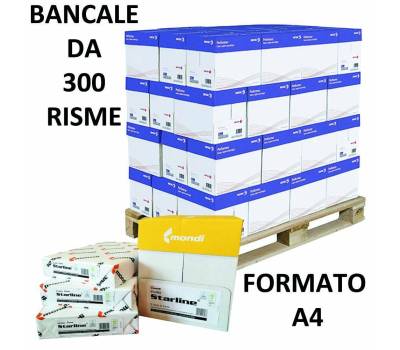 Carta bianca A4 80 gr risma da 500 fogli bancale da 300 risme Starline STL2001 - 7011