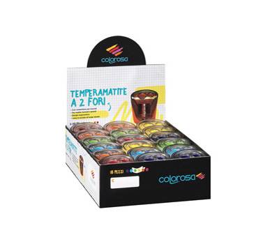 Temperamatite - a 2 fori - colori assortiti - expo 18 pezzi - Colorosa - 360280 - 8004428049407 - DMwebShop