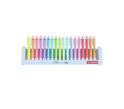 Evidenziatori Swing Cool Pastel - punta a scalpello - tratto 1 - 4 mm - colori assortiti - deskset 18 pezzi - Stabilo - 275/18-01-5 - 4006381565998 - DMwebShop