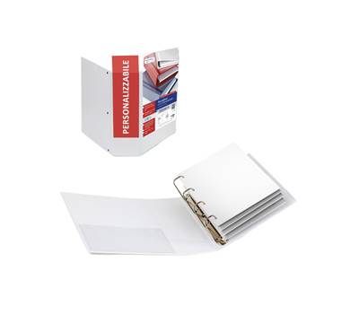Raccoglitore personalizzabile Stelvio TI - 4 anelli quadri 65 mm - dorso 9 cm - f.to utile 22 x 30 cm - bianco - Sei Rota - 36654101 - 8004972004358 - DMwebShop