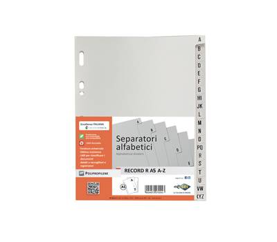 Separatore alfabetico A-Z Record R - PPL - 15 x 21 cm - A5 - grigio - Sei Rota - 581500 - 8004972270029 - DMwebShop Separatore alfabetico A-Z Record R - PPL - 15 x 21 cm - A5 - grigio - Sei Rota - 581500 - 8004972270029 - DMwebShop