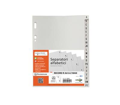 Separatore alfabetico A-Z Record R - PPL - 21 x 29,7 cm - A4 - grigio - Sei Rota - 581401 - 8006779056509 - DMwebShop