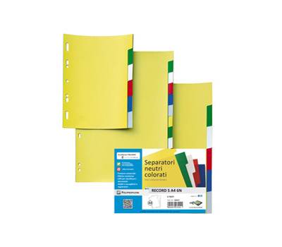Separatore Record S - 6 tasti - PP - 21 x 29,7 cm - A4 - multicolore - Sei Rota - 580022 - 8004972270241 - DMwebShop