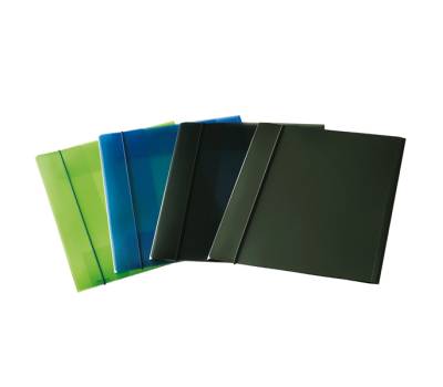 Cartellina con elastico - PPL - 3 lembi - 25,5 x 35,5 cm - trasparente verde - conf. 10 pezzi - Fellowes - U110-TV - 8015687009491 - DMwebShop