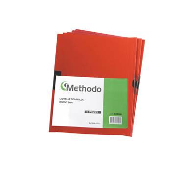 Cartellina con molla Spring File - PPL - 22 x 31 cm - dorso 5 mm - rosso - conf. 5 pezzi - Methodo - X200506 - 40281A - DMwebShop