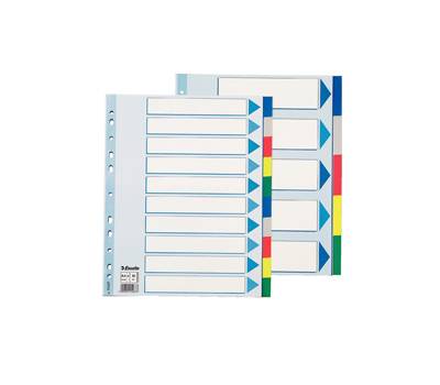 Separatore - 10 tasti colorati - PP - A4 maxi - 24,5 x 29,7 cm - multicolore - Esselte - 15267 - 5902812152678 - DMwebShop