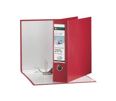Registratore 180 G65 - dorso 8 cm - protocollo - 23 x 33 cm - rosso - Leitz - 390765160 - 8004157765166 - DMwebShop