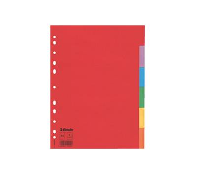 Separatore Economy - 6 tasti - cartoncino colorato 160 gr - A4 - multicolore - Esselte - 100200 - 5902812100204 - DMwebShop