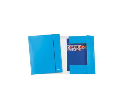 Cartella con elastico WOW - cartoncino plastificato - 3 lembi - 25 x 35 cm - azzurro metal - conf. 5 pezzi - Leitz - 39830036 - 4002432534739 - DMwebShop